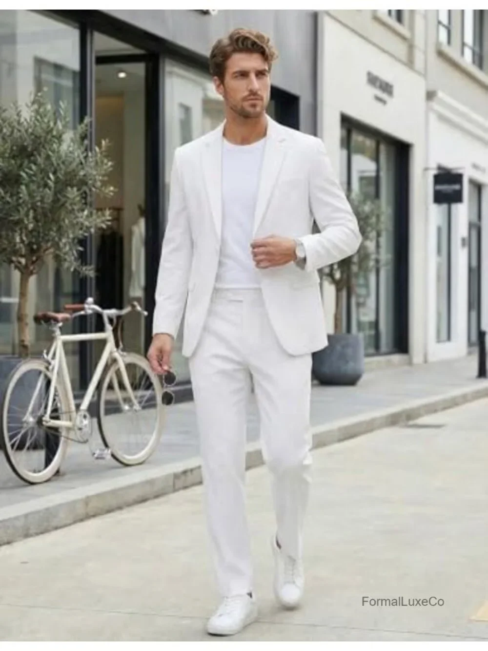 Men's 2-Piece Regular Fit Suit Set Blazer & Pants Polyester